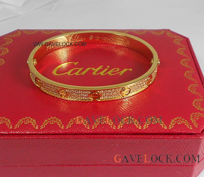 Yellow Gold Love Cartier Diamond Bracelet Replica